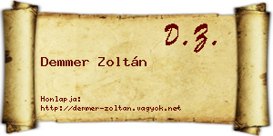 Demmer Zoltán névjegykártya